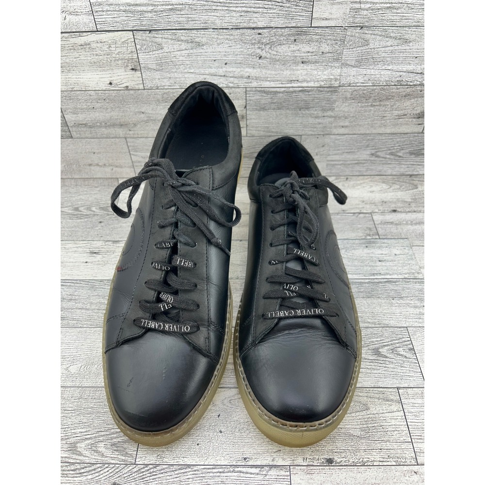 Oliver Cabell Low 1 Black Leather Sneakers Made in Italy Men Size 42 Gum Sole